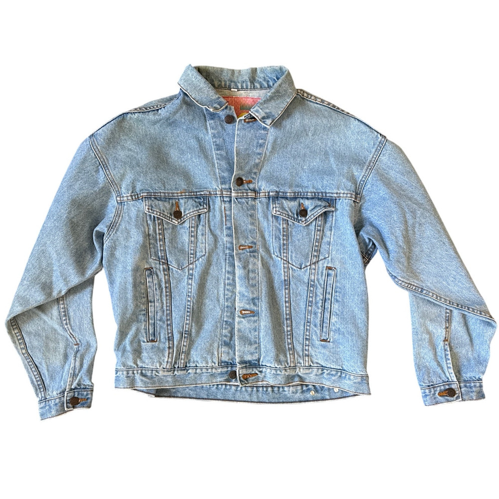 Vintage 90s HBO Branded Denim Jean Jacket Size Large - Picture 2 of 5
